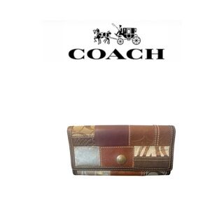 Coach Multicolor Patchwork Long Wallet
